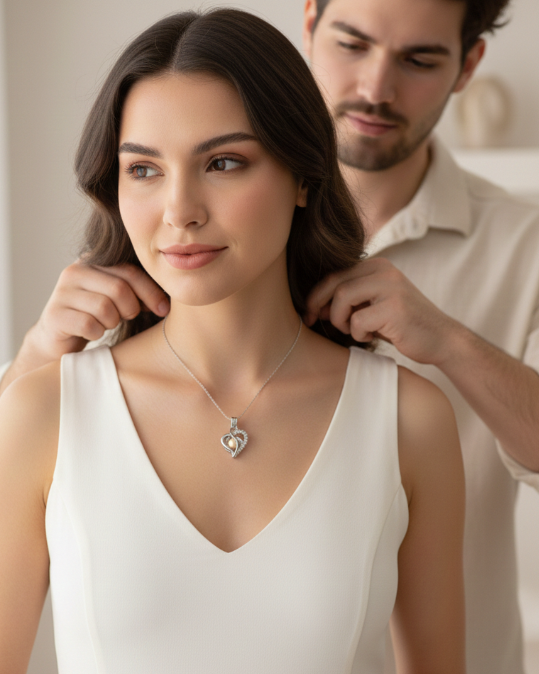 Collar Corazón de Perla Promesa